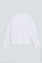 Back view The Emily in Crispy White. 140 grams organic cotton. GOTS certified. 