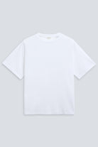The Jess in Crispy White. 180 grams organic cotton. GOTS certified. Front view. 