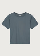 The Jill crew neck top in stone front view, 180g organic cotton made in Portugal