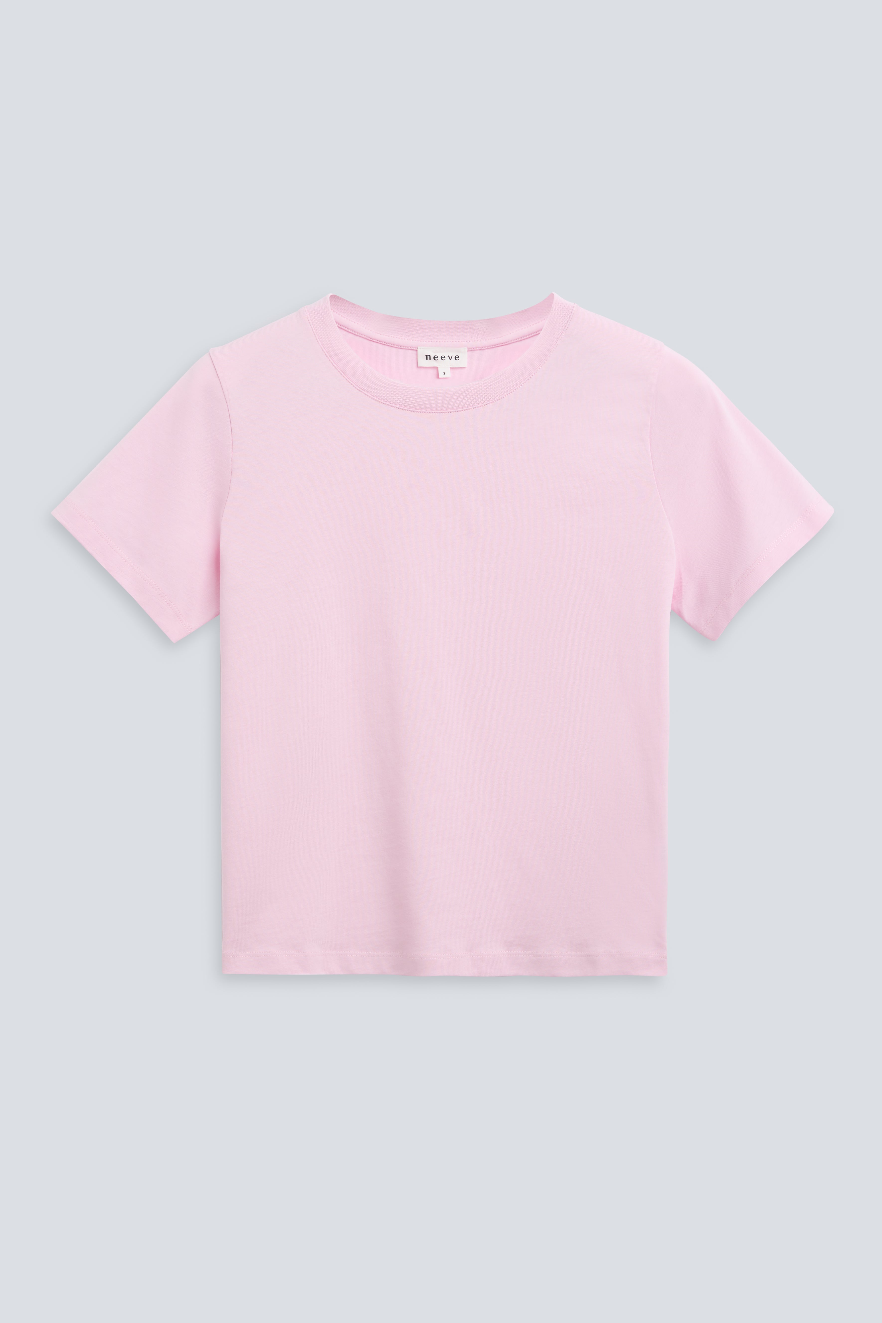 The Jill in Rose Pink. Front view. 
180 grams organic cotton. GOTS certified. 
