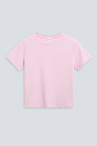 The Jill in Rose Pink. Front view. 
180 grams organic cotton. GOTS certified. 