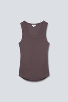 The Josie Tank Top in Plum. Made from 95% organic cotton with 5% elastane. Front view. GOTS