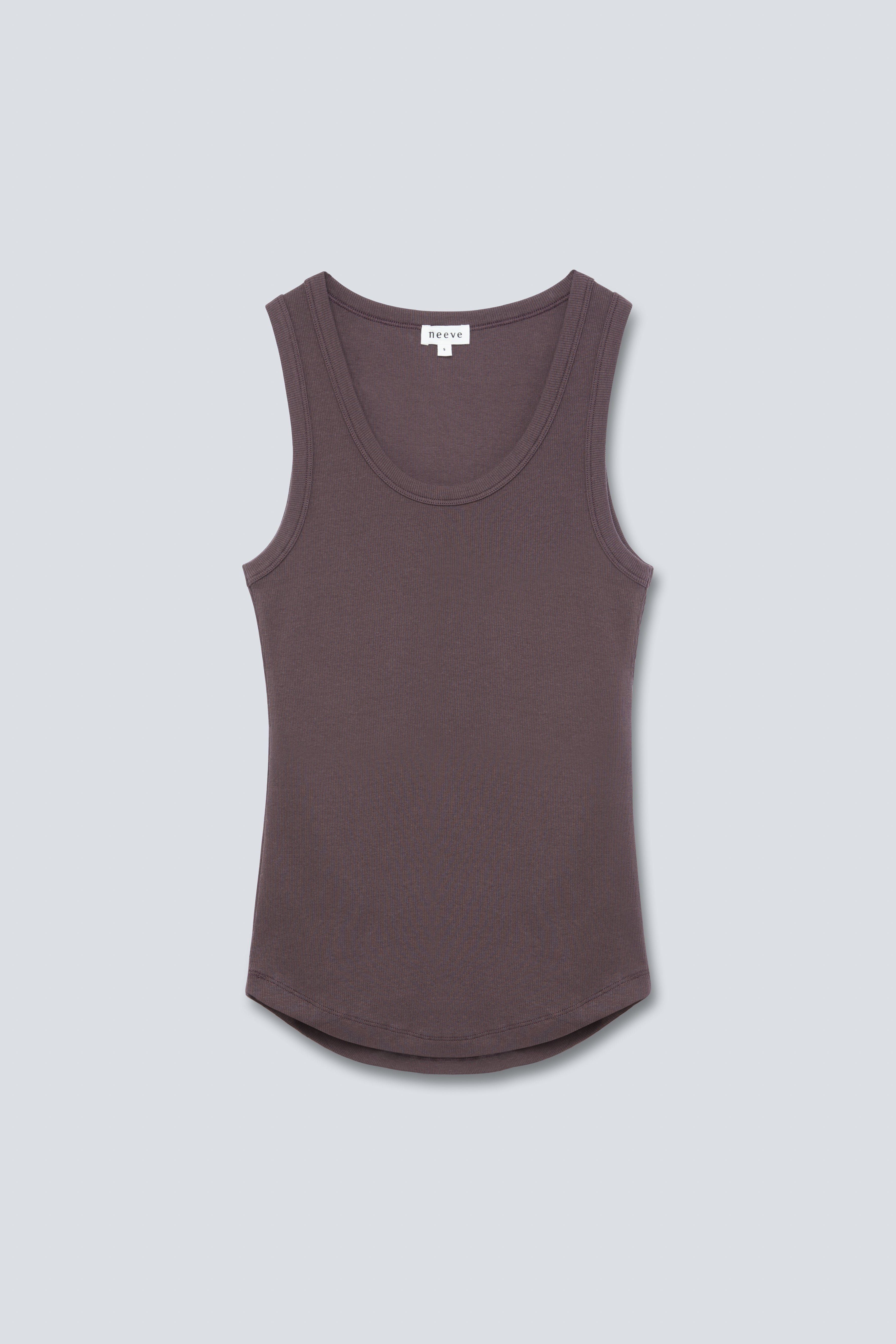 The Josie Tank Top in Plum. Made from 95% organic cotton with 5% elastane. Front view. GOTS