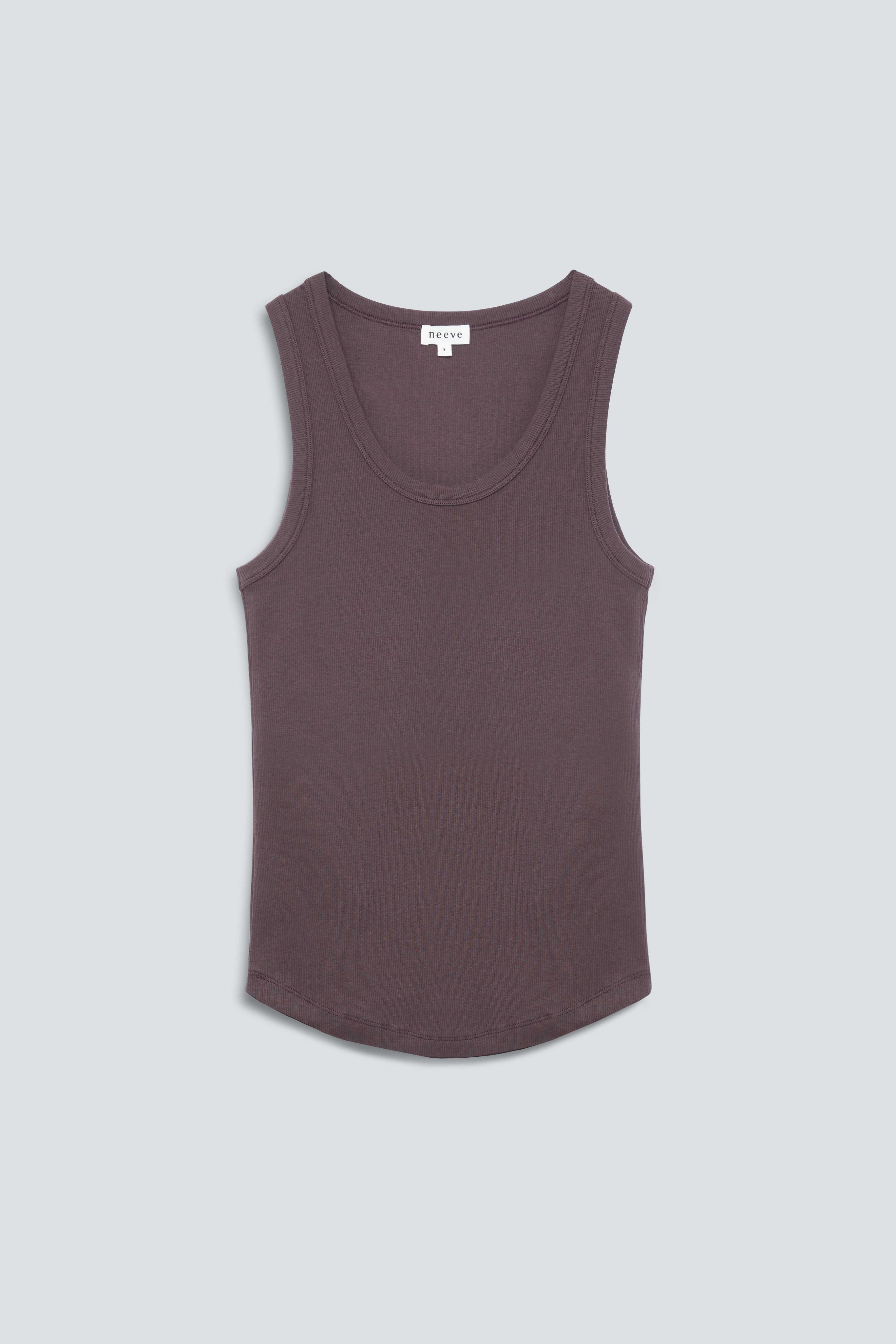 The Josie Tank Top in Plum. Made from 95% organic cotton with 5% elastane. Front view.