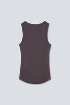 The Josie Tank Top in Plum. Made from 95% organic cotton with 5% elastane. Back view.