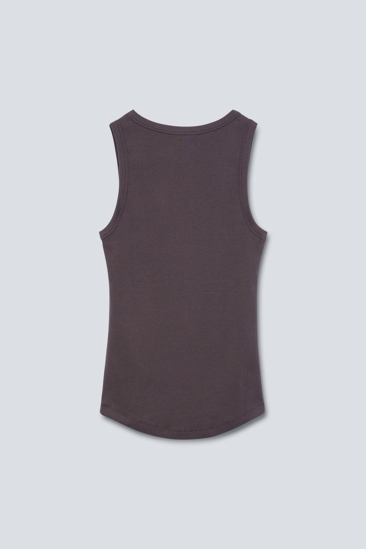 The Josie Tank Top in Plum. Made from 95% organic cotton with 5% elastane. Back view.