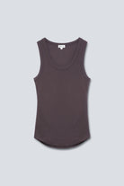 The Josie Tank Top in Plum. Made from 95% organic cotton with 5% elastane. Front view.
