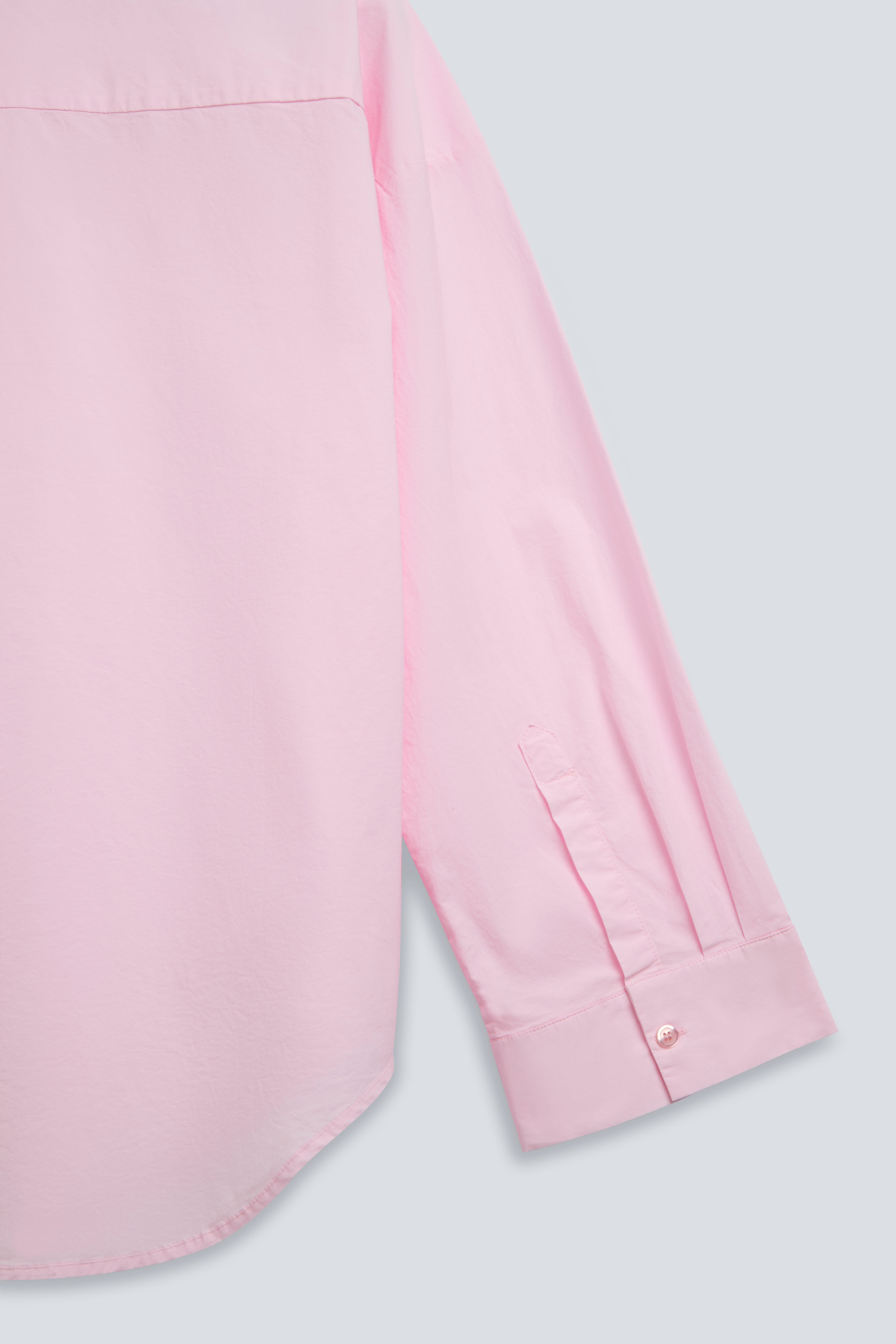 The Lune in Rose Pink. 97% pima cotton with 3% elastane. Sleeve detail. 
