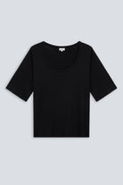 The Mare in Essential Black. 95% Micromodal with 5% elastane. Front view. 