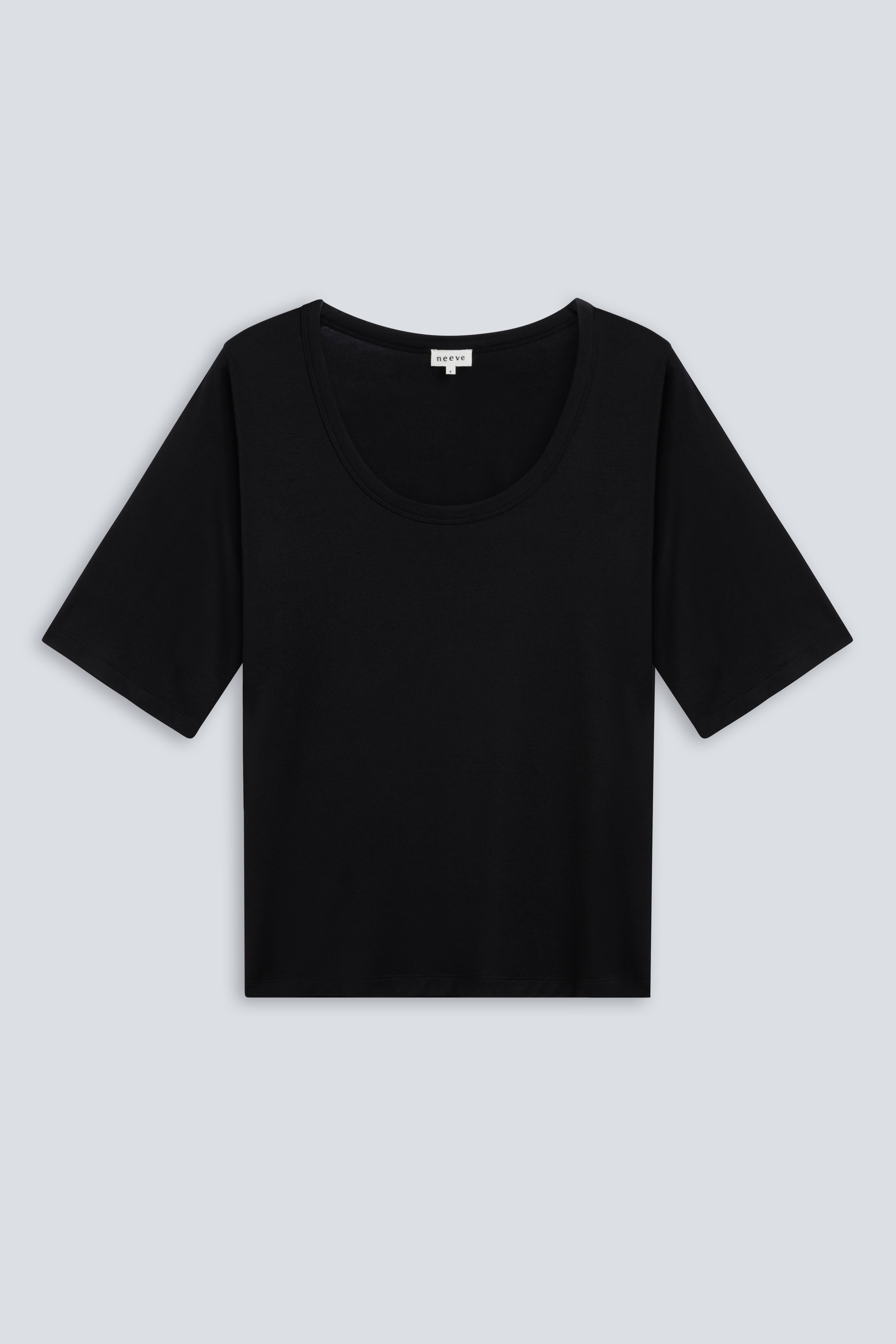 The Mare in Essential Black. 95% Micromodal with 5% elastane. Front view. 