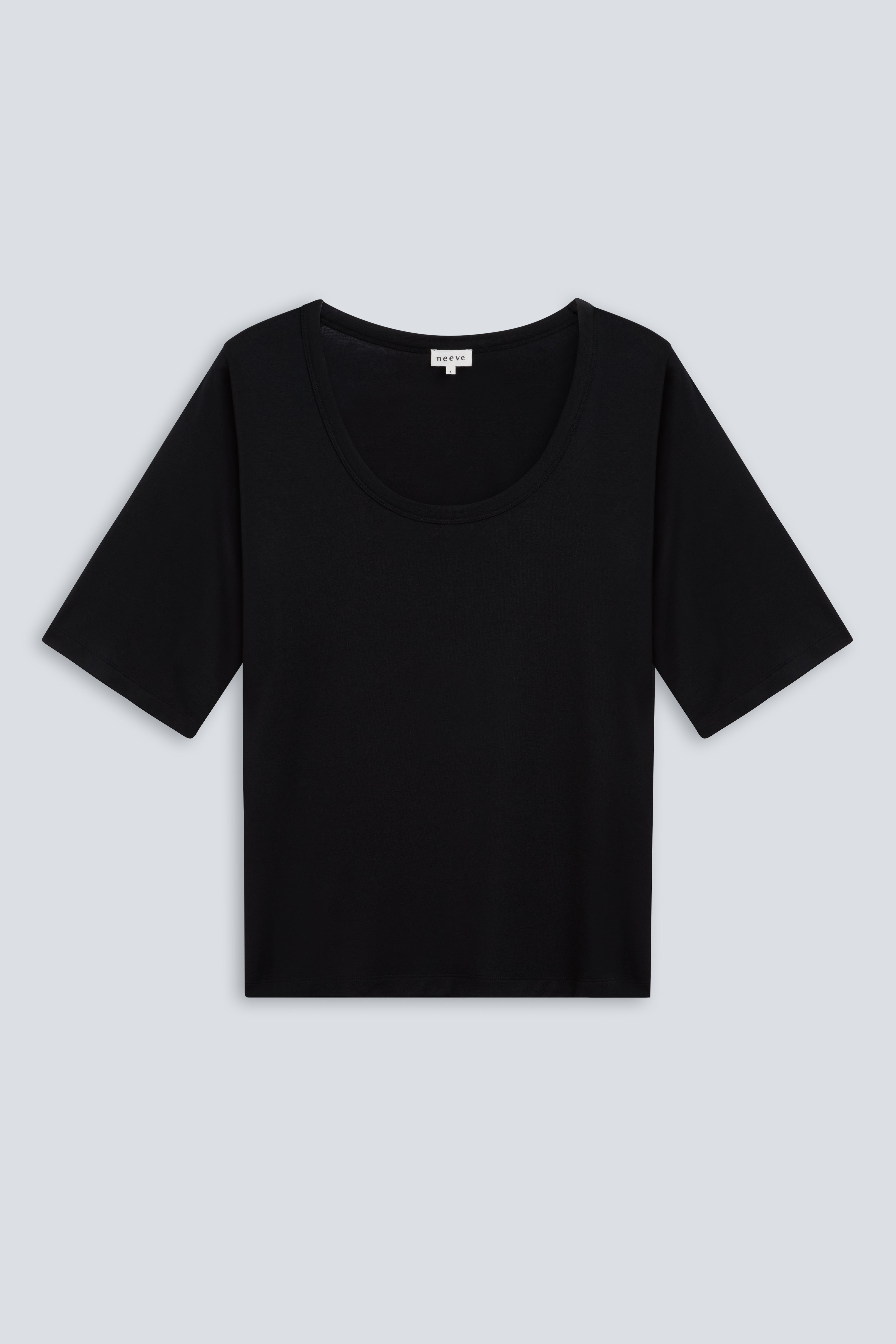 The Mare in Essential Black. 95% Micromodal with 5% elastane. Front view. 