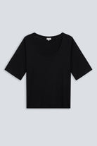 The Mare in Essential Black. 95% Micromodal with 5% elastane. Front view. 