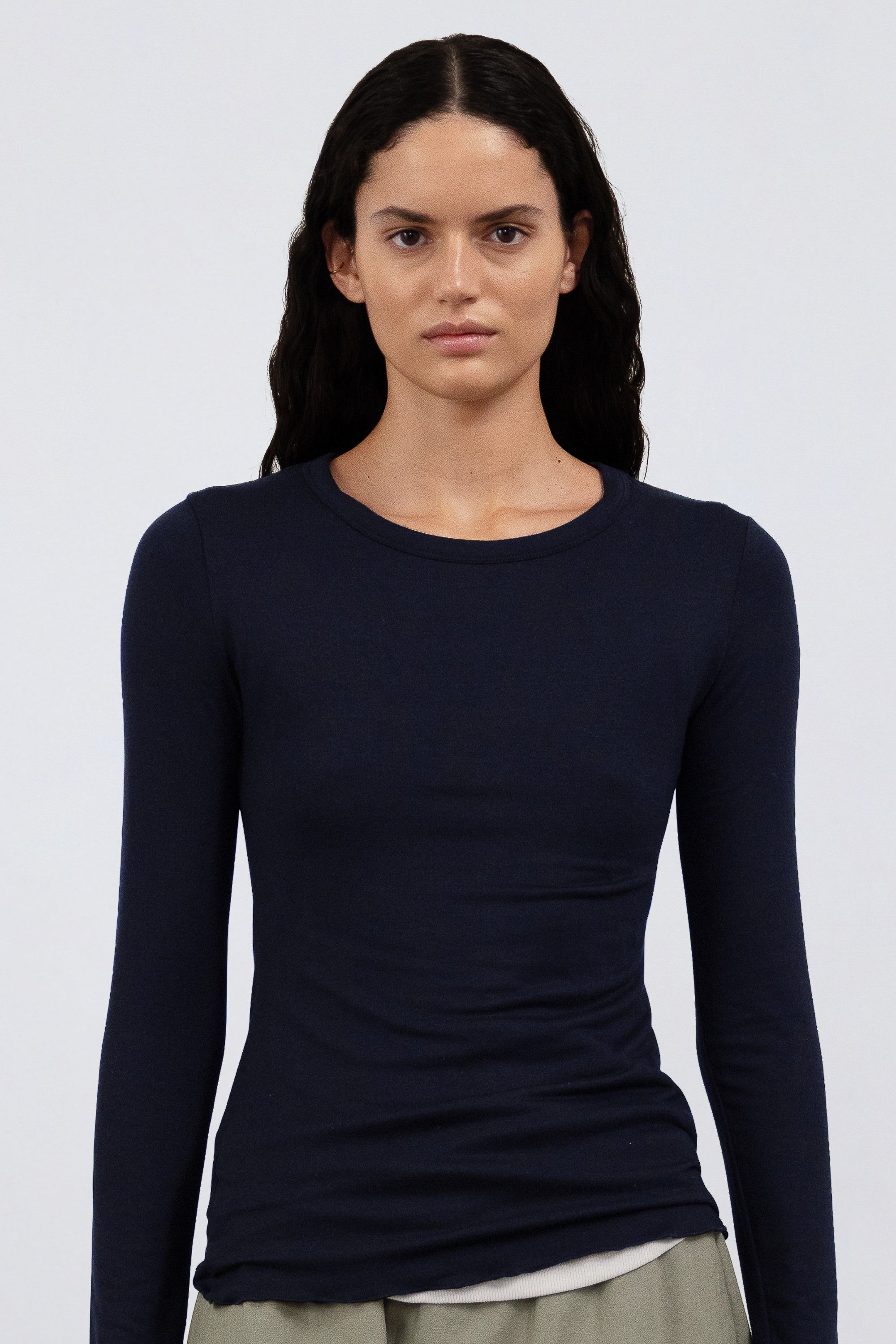 The Max in Essential Black 95% micromodal with 5% elastane. Shown on model. 