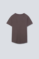 The Michelle in Plum. Crew-neck T-shirt, 100% organic cotton, 140 grams. Back view.