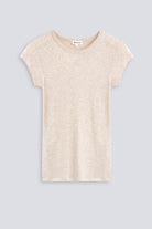 The Mika in Beige Melange. Babytee, 98% modal with 2% elastane. Front view. 