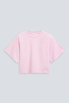 The Noa in Rose Pink. 180 grams organic cotton. GOTS certified. Front view. 