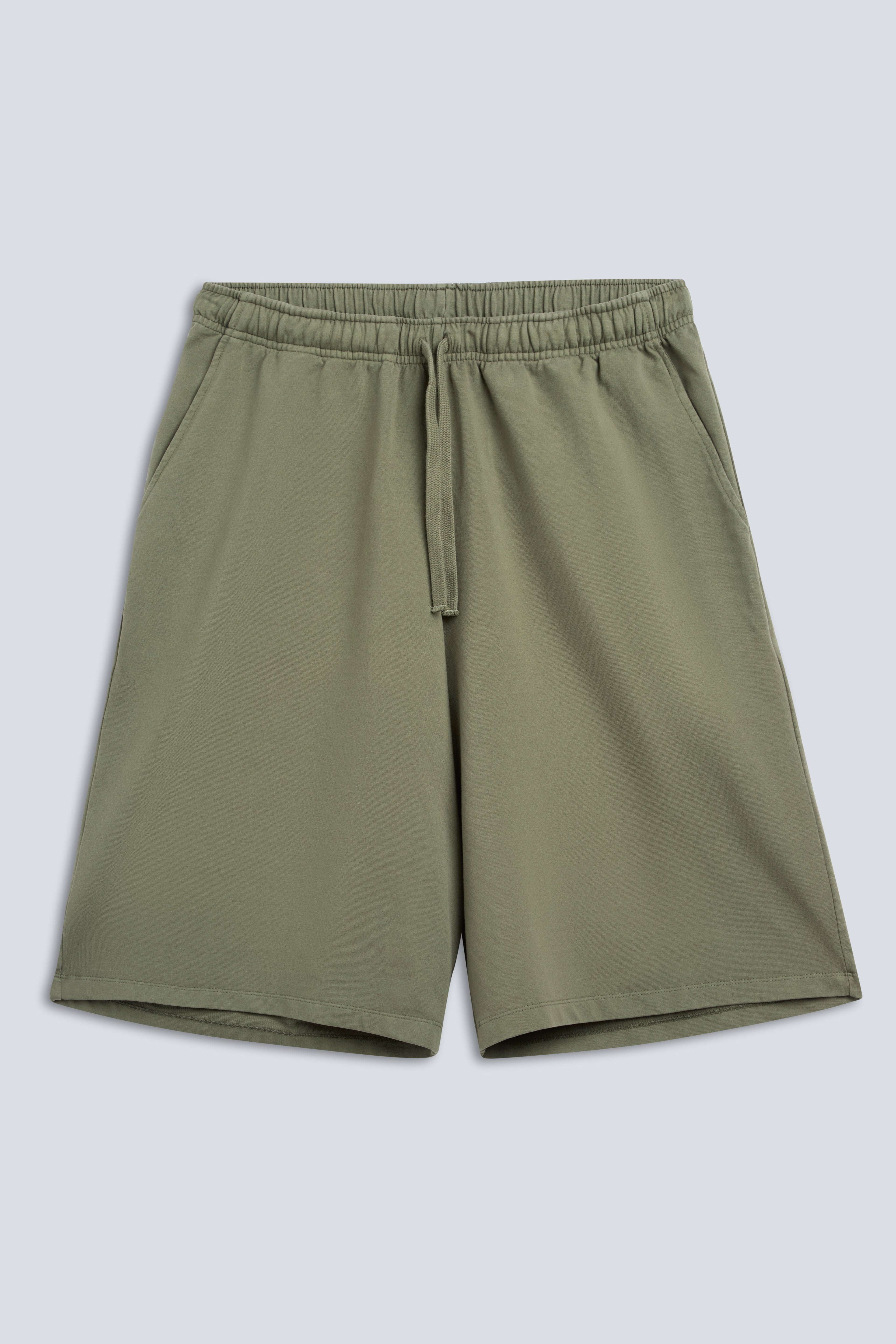 The Posey in Olive. 100% organic cotton babyfleece. GOTS certified. Front view. 