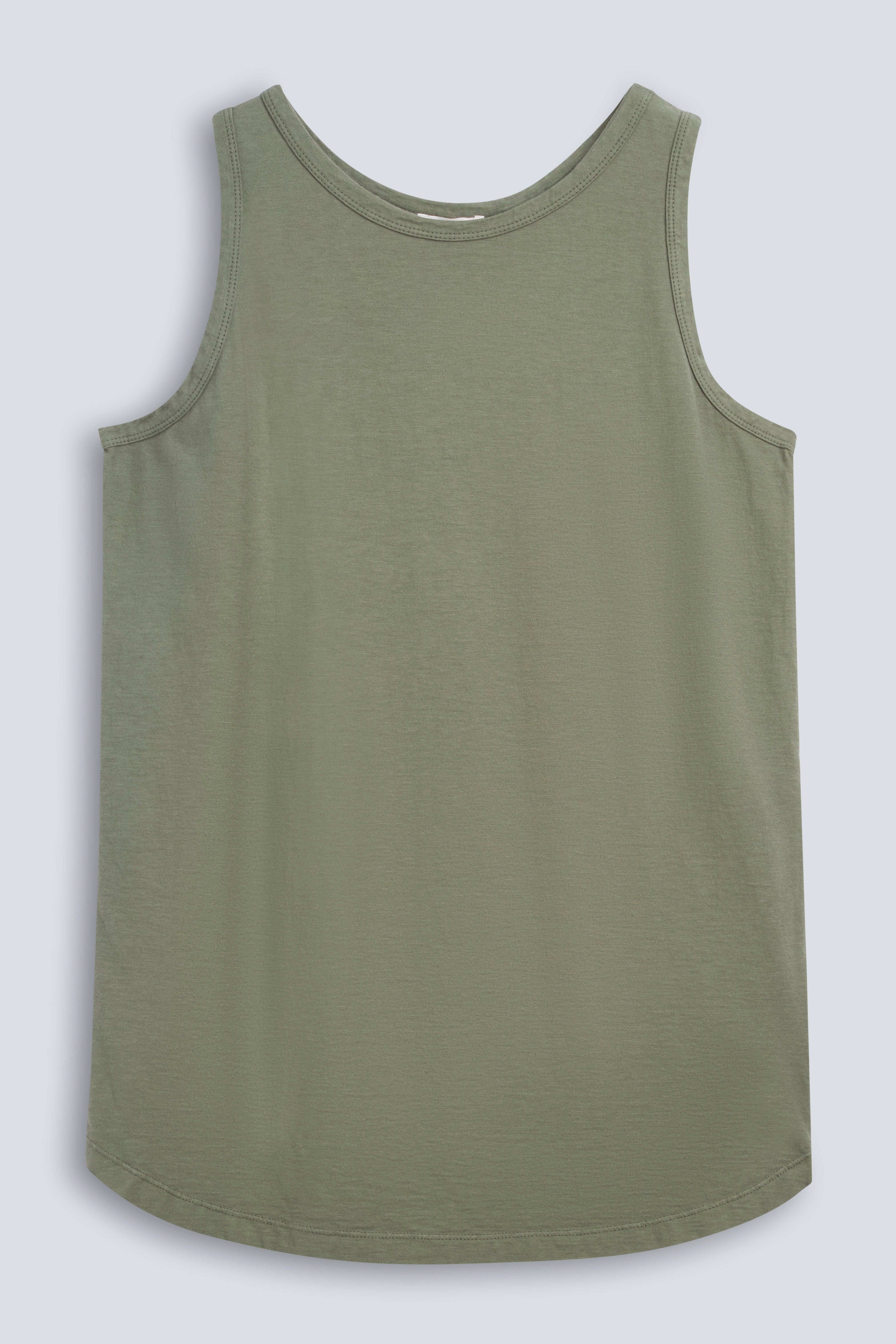 The Selene Olive. Front view. 140 grams organic cotton. GOTS certified. 