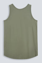 The Selene Olive. Back view. 140 grams organic cotton. GOTS certified. 