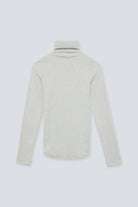 The Theresa in Grey Melange. Ribbed Turtleneck. 95% organic cotton with 5% elastane. GOTS. Back view. 