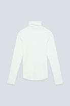 The Theresa in Off-White. Ribbed Turtleneck. 95% organic cotton with 5% elastane. GOTS. Back view. 