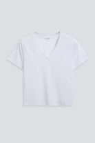 The Victoria in Crispy White. 180 grams 100% organic cotton. GOTS Certified. Front view. 