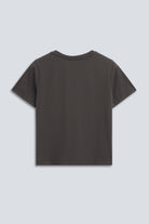 Schweres V-Ausschnitt-T-Shirt in Pitch Black. Rückansicht.