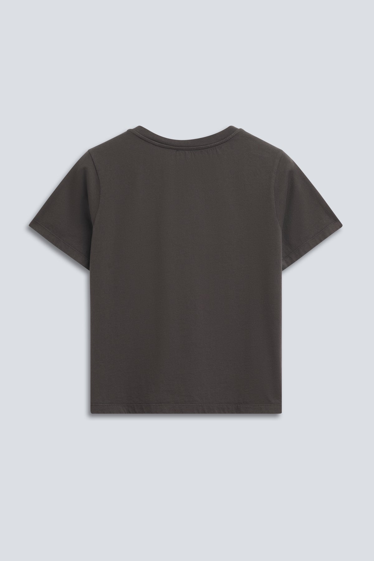 Schweres V-Ausschnitt-T-Shirt in Pitch Black. Rückansicht.