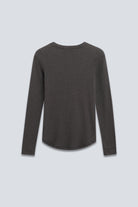 Ripp-Longsleeve in Dark Grey Melange. Rückansicht.
