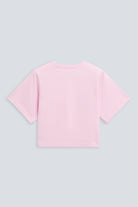 The Noa in Rose Pink. 180 grams, 100% organic cotton. Back view.
