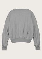 The Blake sweatshirt in grey melange back view, 100% organic cotton fleece made in Portugal