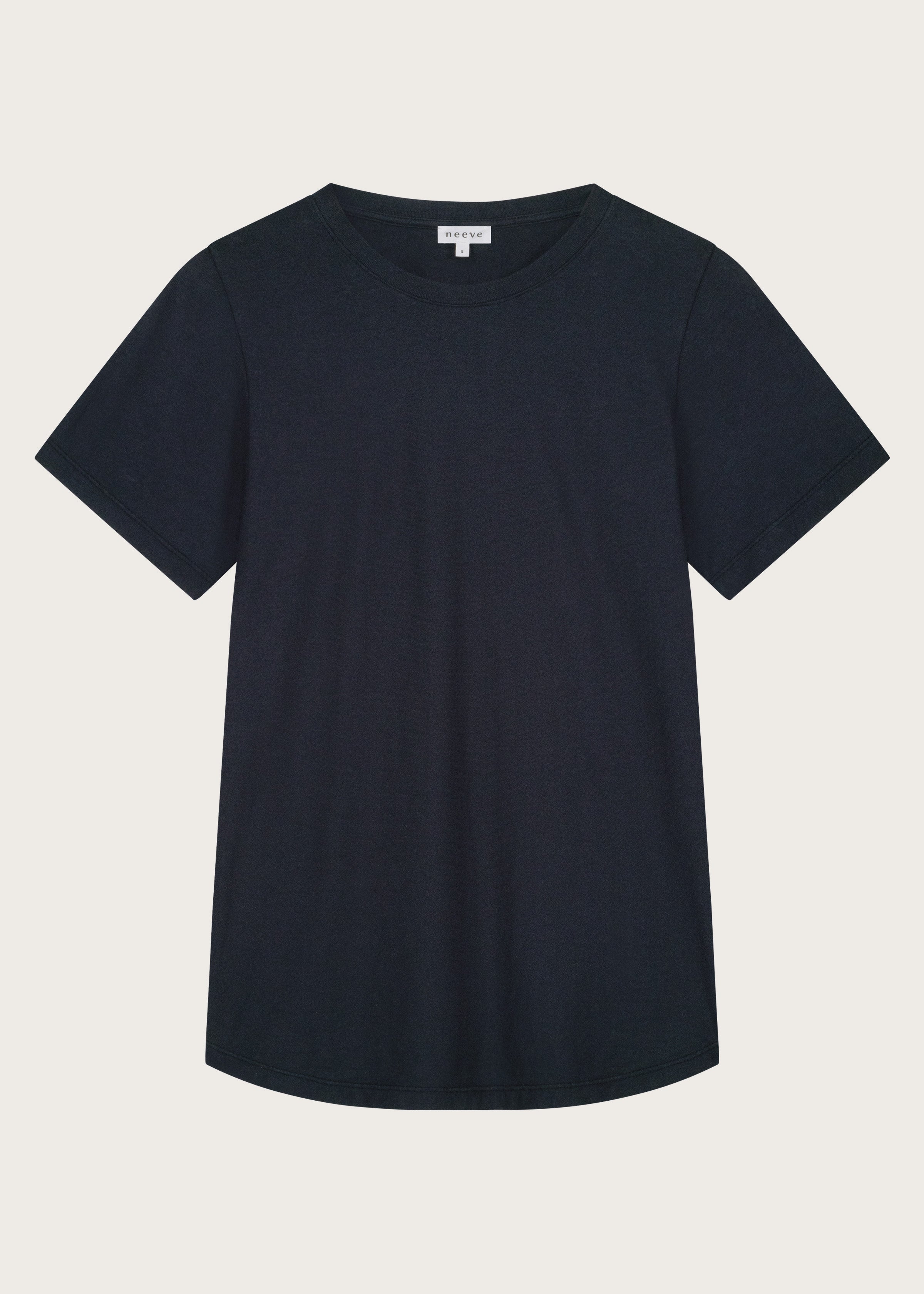 The Michelle crew-neck t-shirt in navy front, GOTS certified organic cotton