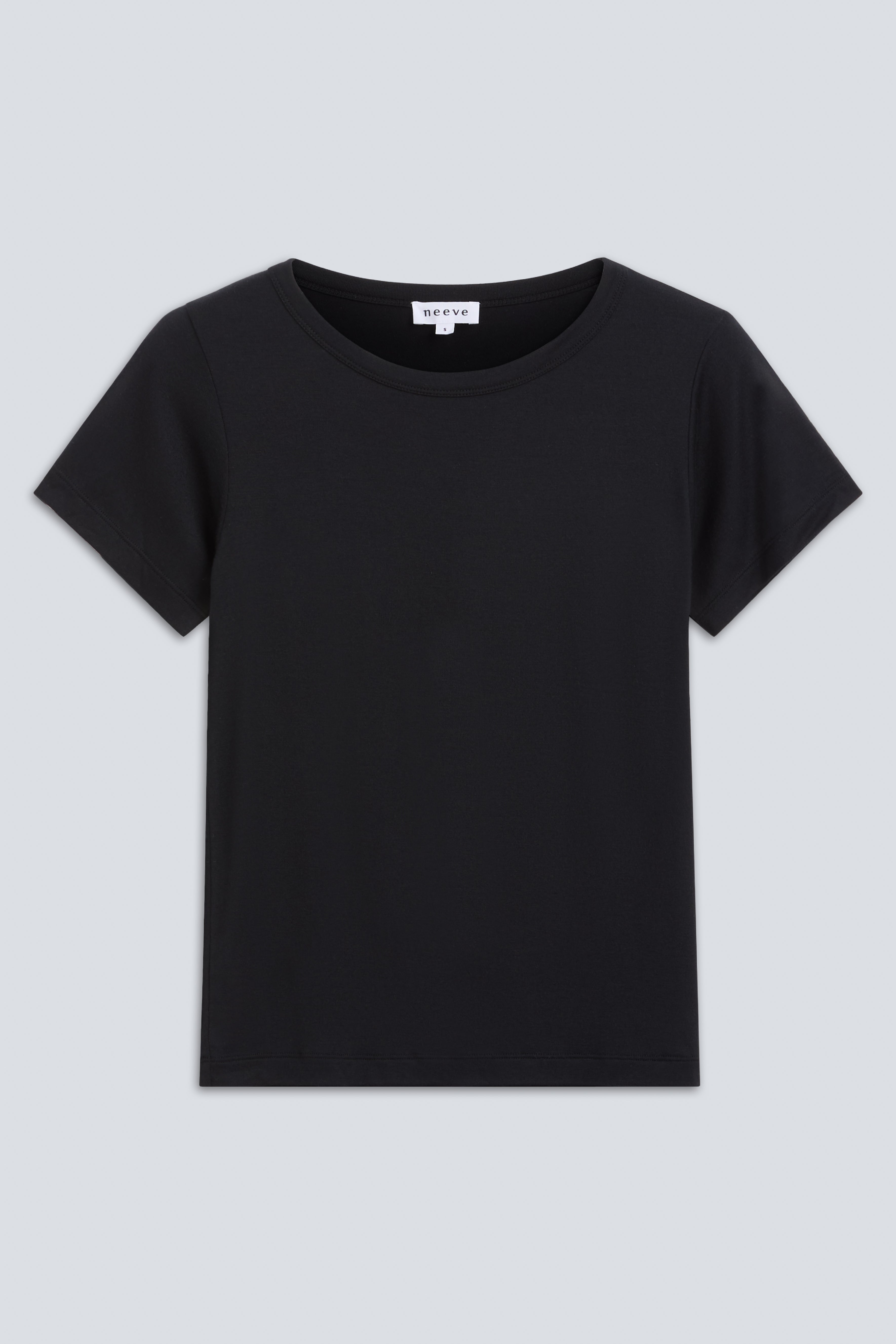 The Bobbie in Essential Black, 95% Micromodal, 5% elastane. Front view. 