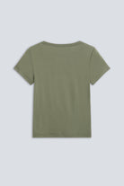 The Bobbie in Olive. 95% Micromodal with 5% elastane. Back view.