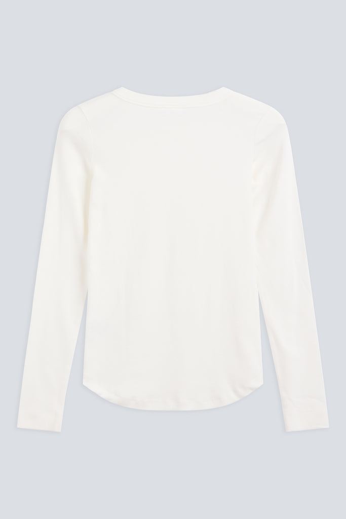 The Ella Off-White organic cotton long sleeve - detail sho