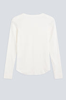 The Ella in Off-White. Crew-neck long sleeve. 95% organic cotton with 5% elastane. Back view. GOTS
