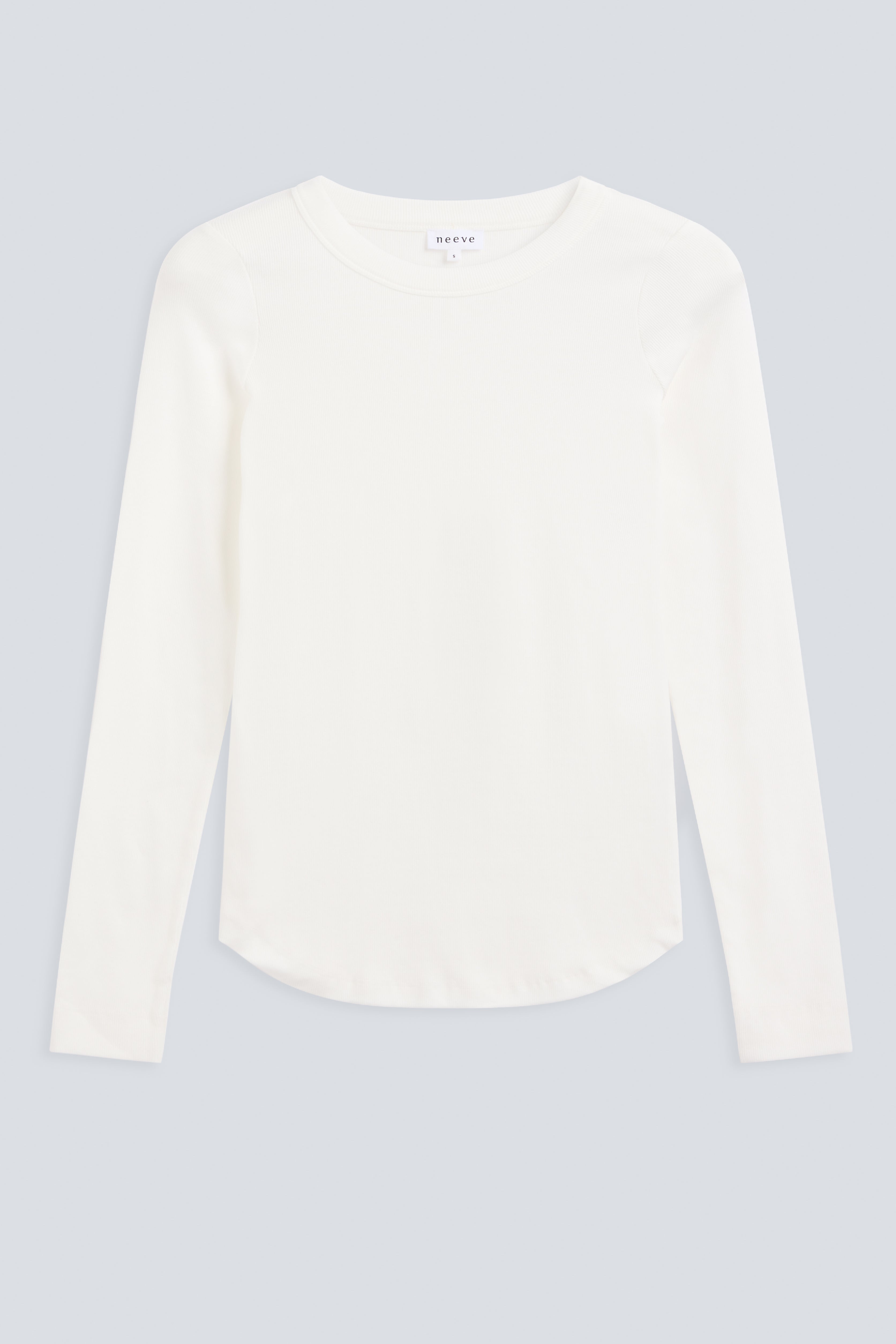 The Ella Off-White long sleeve top front view 