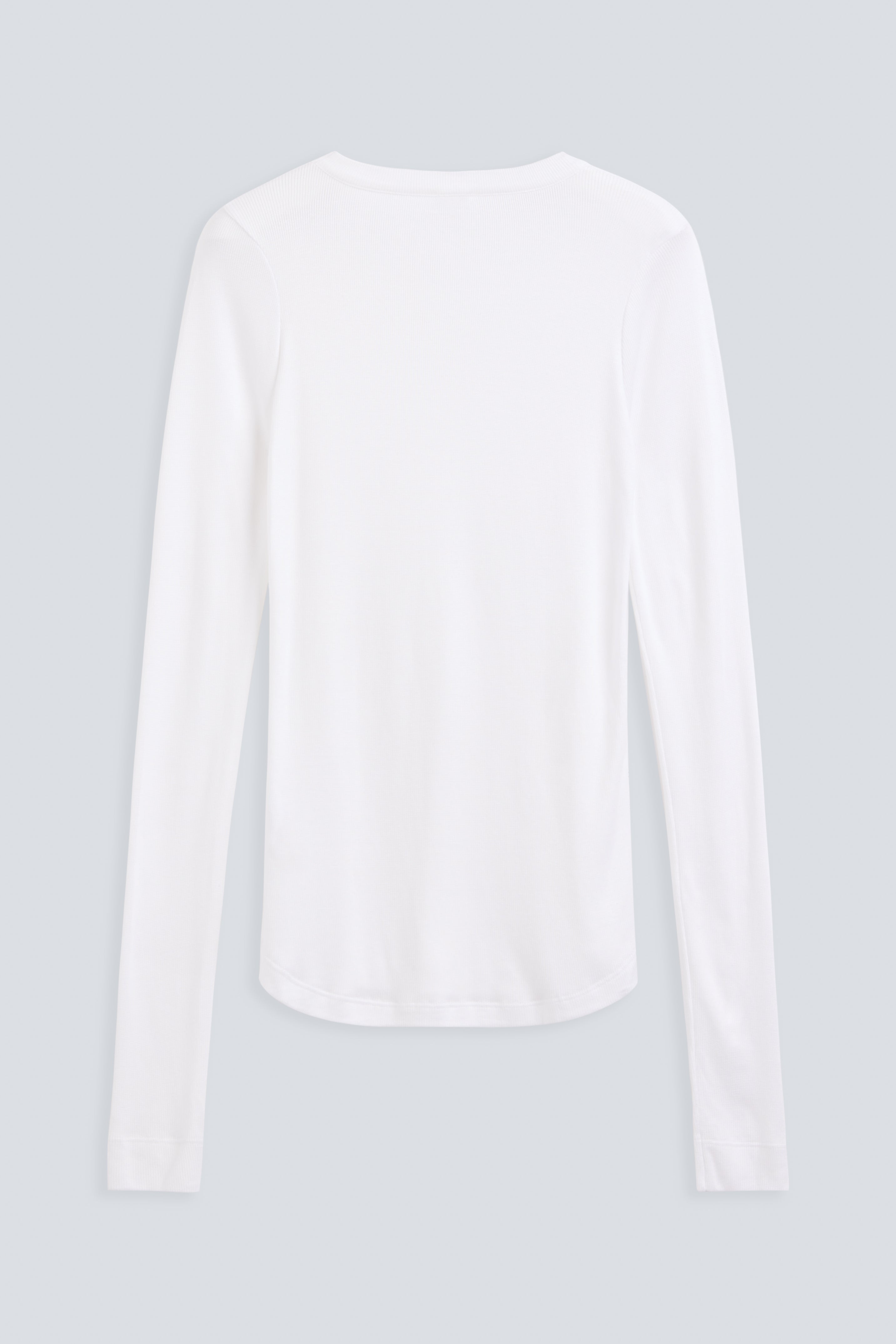 The Georgia fitted top in crispy white - back view, buttery modal fabric