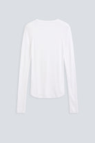 The Georgia weightless modal top in crispy white. Back view, 98% modal, 2% elastane, made in Portugal