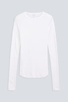 The Georgia weightless modal top in crispy white. Front view, 98% modal made in Portugal