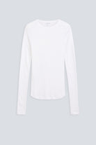 The Georgia weightless modal top in crispy white. Front view, 98% modal, 2% elastane, made in Portugal