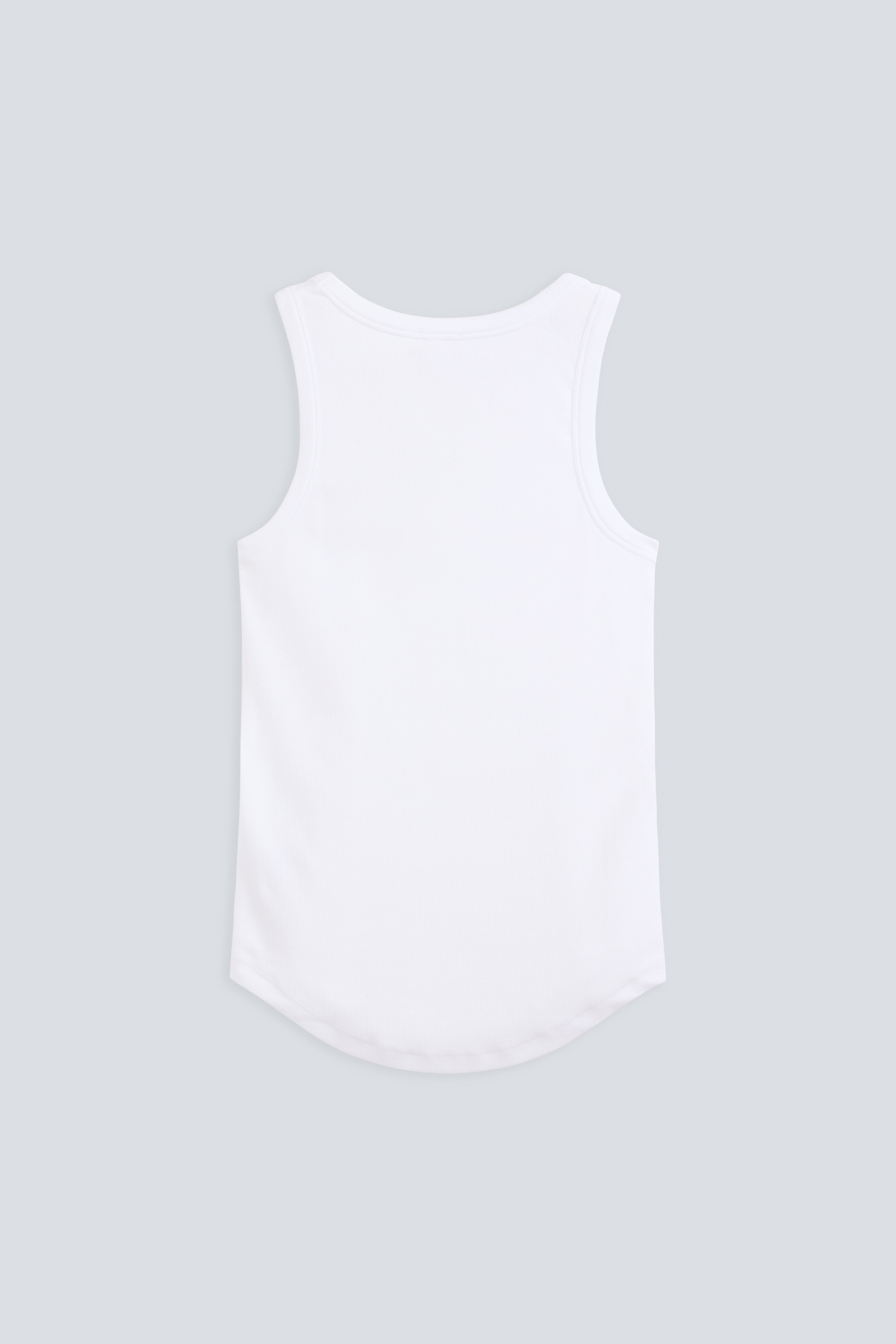 The Josie Tank Top in Crispy White. Made from 95% organic cotton with 5% elastane. Back view.