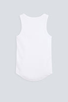 The Josie Tank Top in Crispy White. Made from 95% organic cotton with 5% elastane. Back view. GOTS
