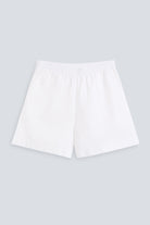 The Lux in Crispy White. 97% pima cotton with 3% elastane. Front view. 