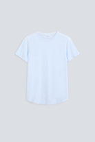 The Michelle Ice Blue. 140 grams, 100% organic cotton. Front view. GOTS  
