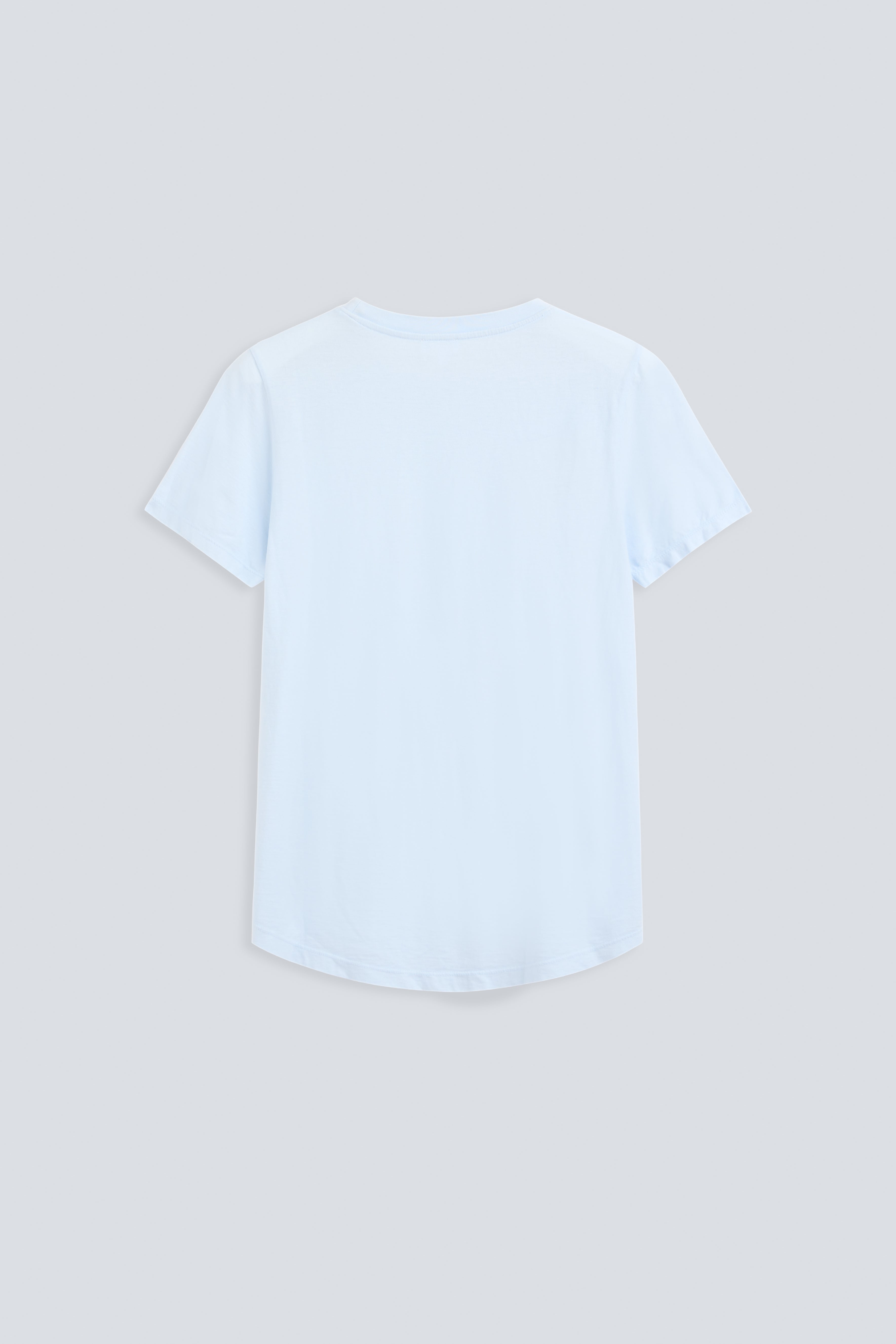The Michelle Ice Blue. 140 grams, 100% organic cotton. Back view. GOTS  