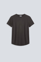 The Michelle Pitch Black. 140 grams, 100% organic cotton. Front view. GOTS  