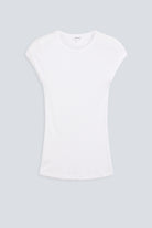 The Mika in Crispy White. Babytee. 98% modal with 2% elastane. Front view. 