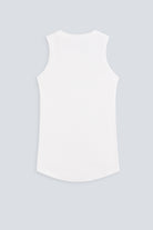 The Rania in Off-White. Back view. Ribbed tank made from 95% organic cotton with 5% elastane. GOTS, made in Portugal.  