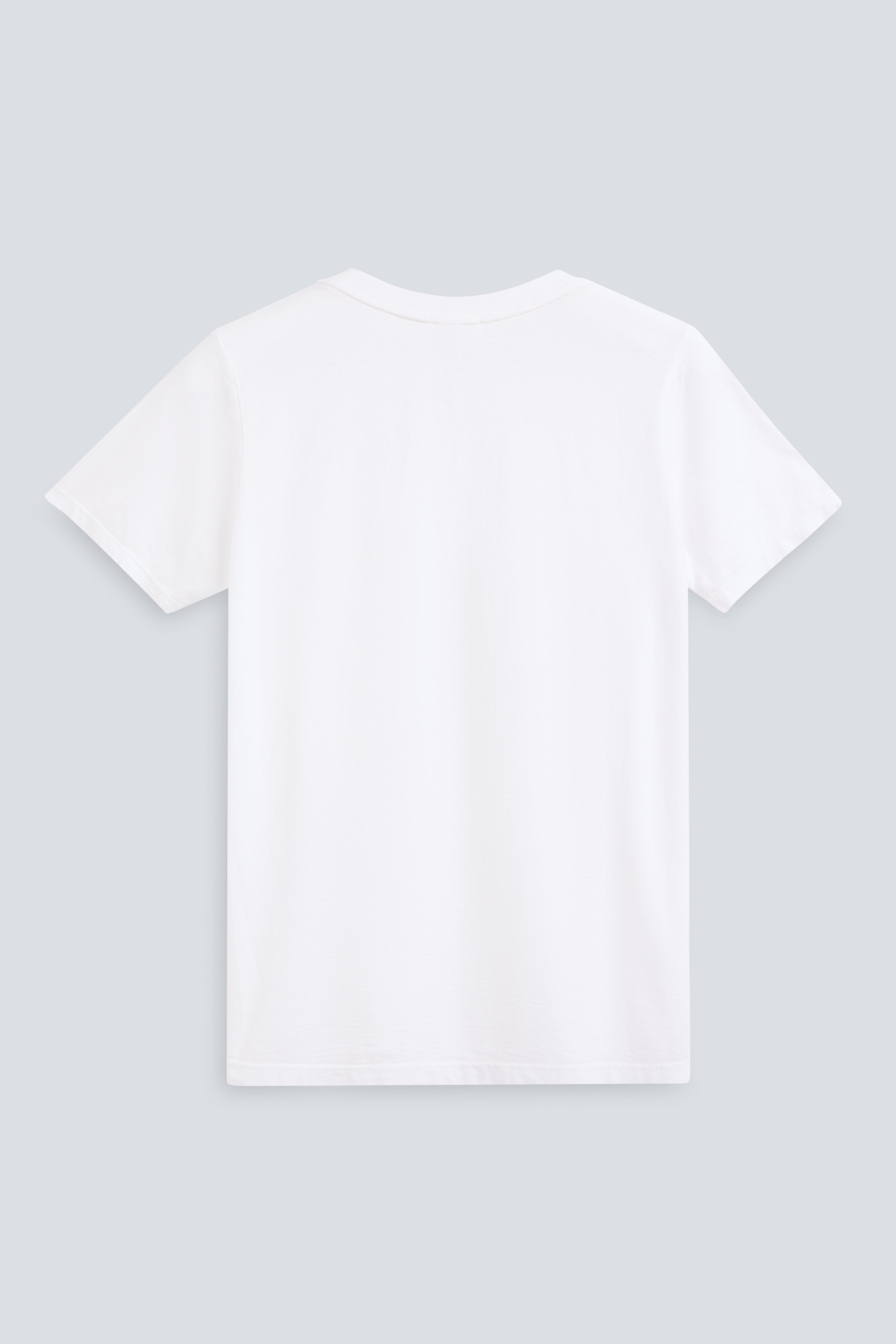 The Stella v-neck t-shirt in crispy white back, GOTS certified organic cotton